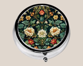 Pill Box For Purse Pocket And Travel, Art Nouveau Pill Case