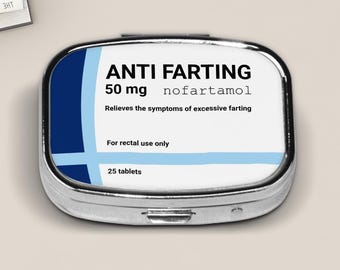 Pastillero de broma divertido para el bolsillo del bolso y para viajar, estuche anti-pedos