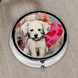 Cute Pill Box Vintage Dog Lover Gift, Gift For Dog Moms