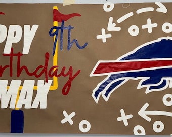 Buffalo Bills Birthday Party Banner: Customizable Football Theme