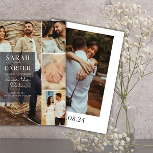 Save the Date Template with Photos | Save the Date Card | Save the Date Downloadable Template | Minimalist Save the Date Template