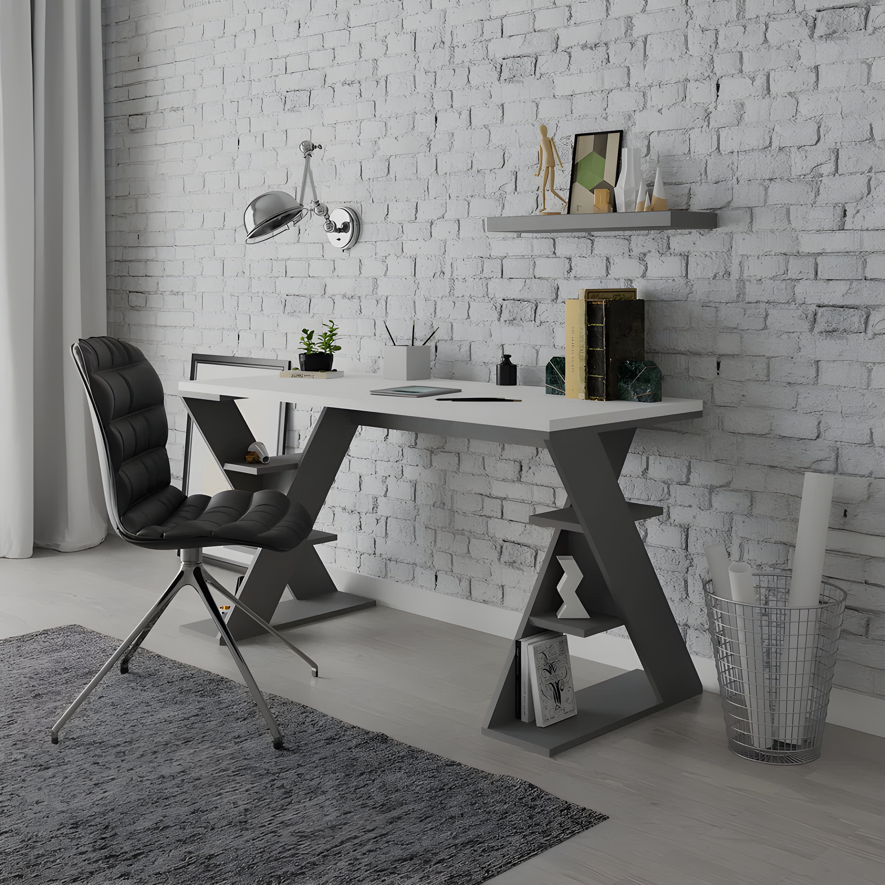Plain online white desk
