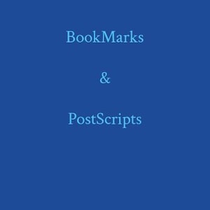 May include: A deep blue background with the text "Mark Glenn Stokes" at the top. Below, in a lighter blue, are the words "BookMarks & PostScripts". The overall design is simple and clean.