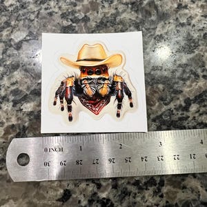 Cowboyspin kiss-cut stickers | Leuk decor, laptopstickers, unieke cadeaus, westers thema, vinylstickers afbeelding 4