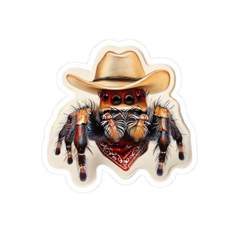 Cowboyspin kiss-cut stickers | Leuk decor, laptopstickers, unieke cadeaus, westers thema, vinylstickers afbeelding 1