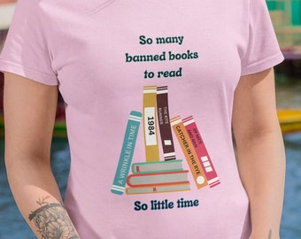 Lesen Sie verbotene Bücher T-Shirt, verbotene Bücher T-Shirt, über verbotene Bücher Shirt, Leseliebhaber Geschenk für Bibliothekar, Lesen und Bibliothekarkleidung