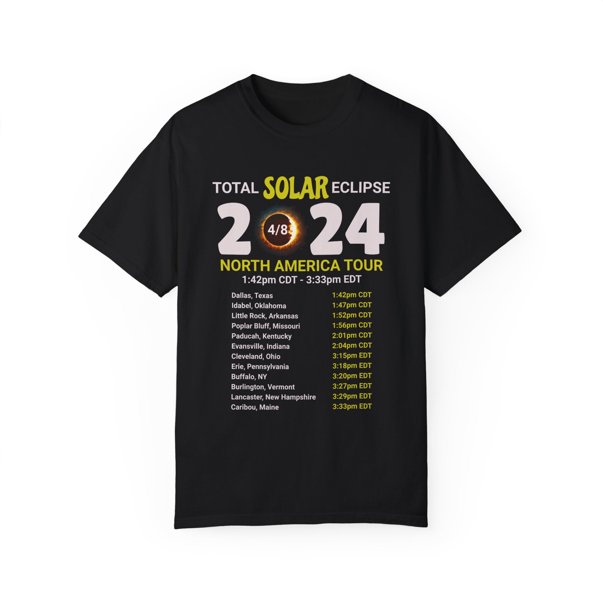 Comfort Colors Solar Eclipse Tour 2024 Shirt, Gift for Space Fan, North ...