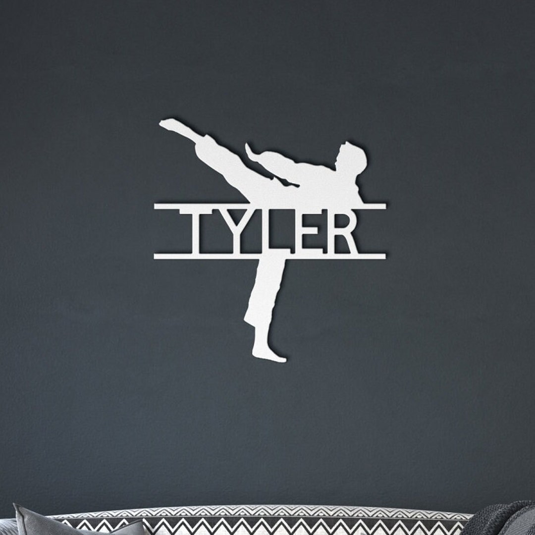 Boys Karate Name Sign Nursery Decor Personalized Metal Sign Etsy