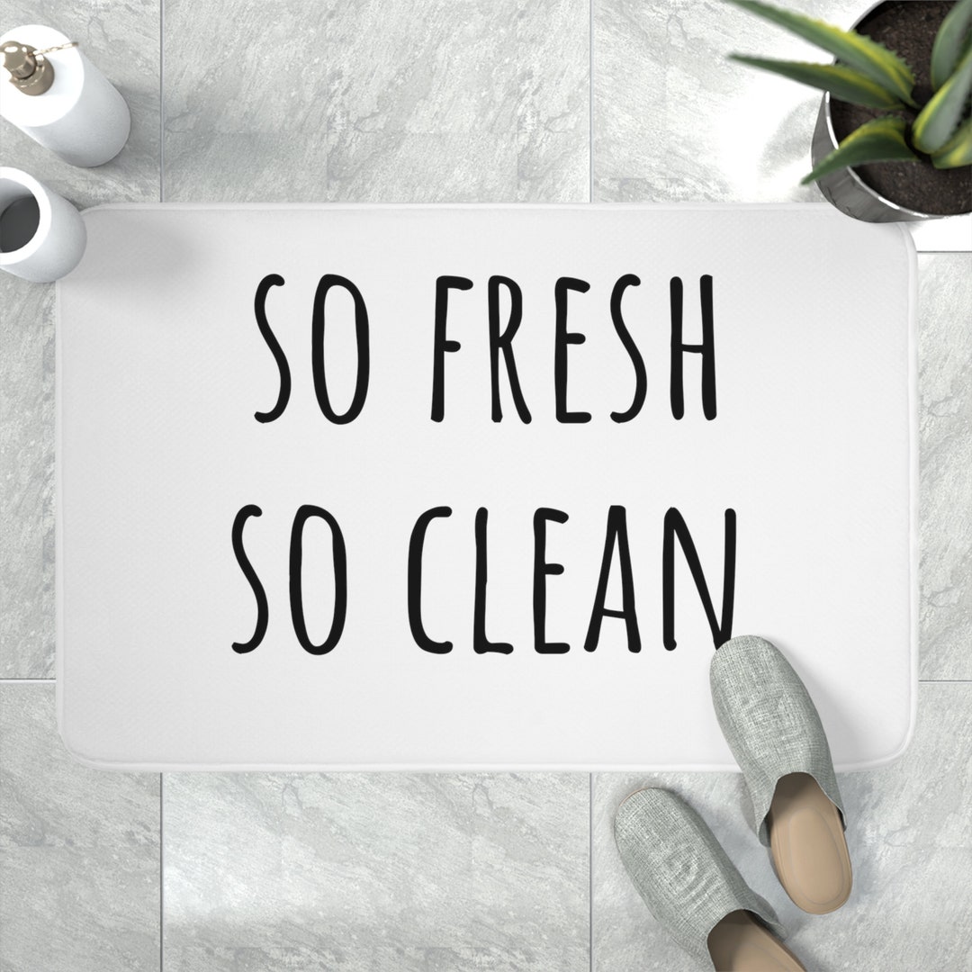 So Fresh so Clean Memory Foam Bath Mat Bathroom Floor Decor Etsy