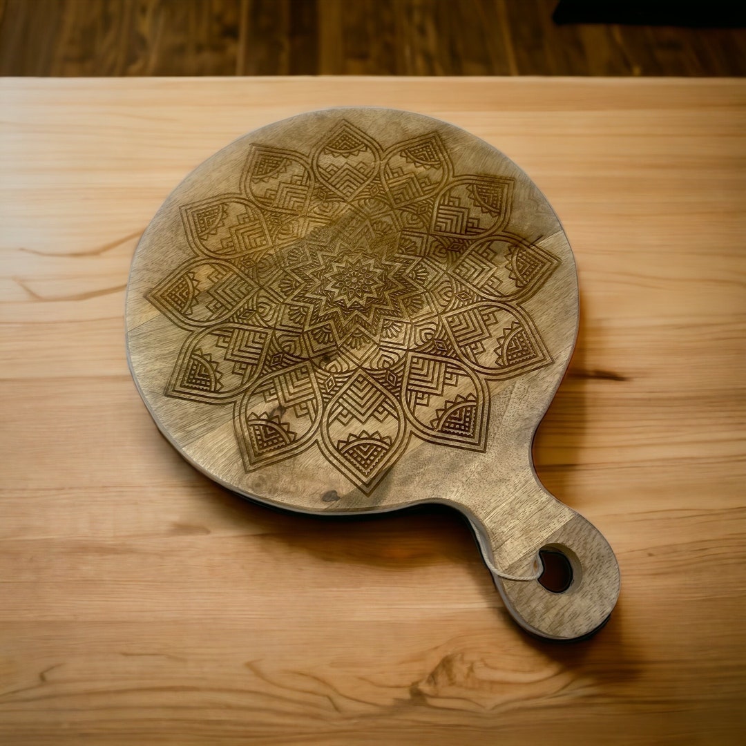 Handcut and Engraved Mango Wood Cutting Board/serving Platter Etsy