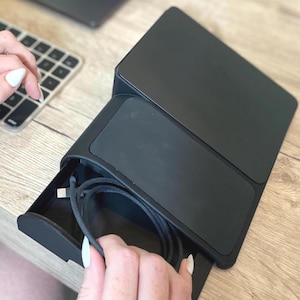 Ergonomic Magic Trackpad Stand | 20 Degree Angle Fixes Wrist Strain | Built-in Cable Storage Tray | Compatible w/ Apple Magic Trackpad 2 & 3