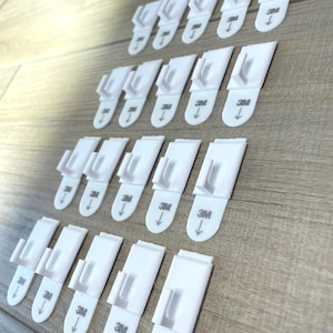 Nail-Free Stick-on Wall Hooks - No Nails, No Tearing Off Paint - Apartment Safe Solution - Hang Pictures, Fairy Light Hanging, Wall Decor