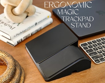 Ergonomic Magic Trackpad Stand | Fix Wrist Strain with 20 Degree Angle | Cable Storage | Wrist Rest | Fits Apple Magic Trackpad 2 & 3