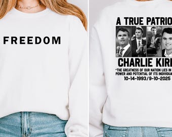 Sudadera con la libertad de Charlie Kirk, suéter político, asesinato de Kirk, sudadera con la justicia para Charlie Kirk, suéter patriótico, suéter activista