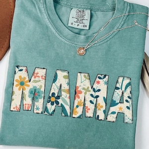 Comfort Colors Retro Floral Mama Shirt, Mama T-Shirt, Mother&#39;s Day Shirt, Best Mom Shirt, Mom Life Shirt, Gift For Mothers Day, Mama Shirt