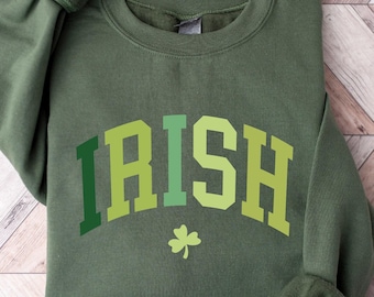 Cute Irish Sweatshirt, Irish Clover Sweatshirt, Womens St Patricks Day Sweatshirt, St Patricks Day Gift, Shamrock Pullover,Funny Irish Shirt