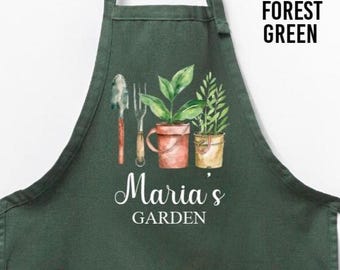 Personalized Gardening Apron, Custom Gardening Apron, Gardener Apron, Gift for Gardener, Custom Plant Lover Apron, Plant Lover Gift