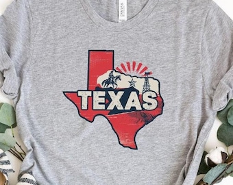 Vintage Texas Shirt, Texas Map Shirt, Home State Shirt, Gift For Texan, Texas Lover Tee, Texas State Shirt, Texas Cowboy Tee, Western Shirts