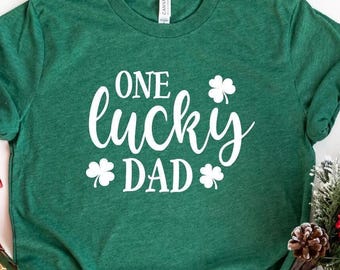 One Lucky Dad Shirt, St. Patrick's Day Shamrock Tee