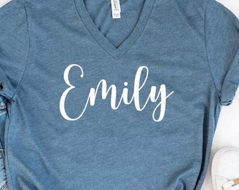 Custom V Neck Shirt, Personalized V-neck Shirts, Custom Shirt, Add Your Own Text, Customized Vneck Shirt, Add Your Own Text, Design Your Own