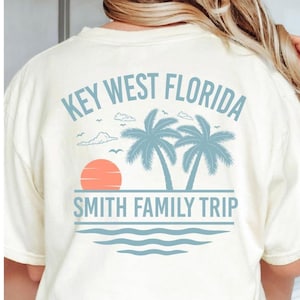 Personalized Family Beach Vacation Shirt, Front And Back Custom Family Trip Shirt, Family Matching Shirts, Family Name Shirt, Summer T-Shirt
