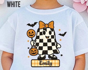 Custom Kids Halloween Name Shirt :  Personalized Youth Spooky Tee