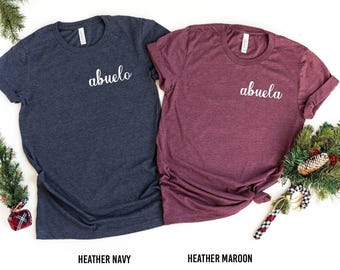 Abuela & Abuelo Shirts, Mother's Day Shirt, Pregnancy Announcement, Fathers Day Shirt, Grandma Grandpa Shirt, Baby Reveal, Cute Abuela Shirt