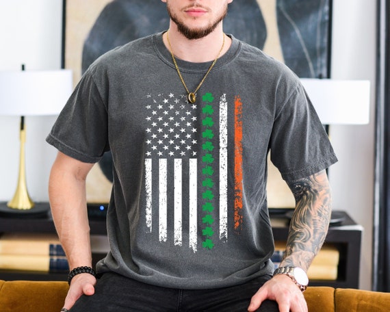 St. Patrick's Day Irish American Flag Shirt Shamrock Gift T-Shirt St. Patrick's Day Irish American Flag Shirt Shamrock Gift T-Shirt