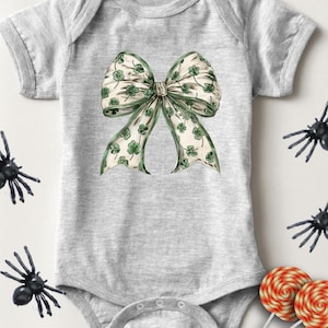 Coquette St Patrick's Day Bow Kids Shirt, St Patrick's Day Kids Shirt, Lucky Kids Shirt, St Patrick's Gift, Shamrock Irish Youth Toddler Tee