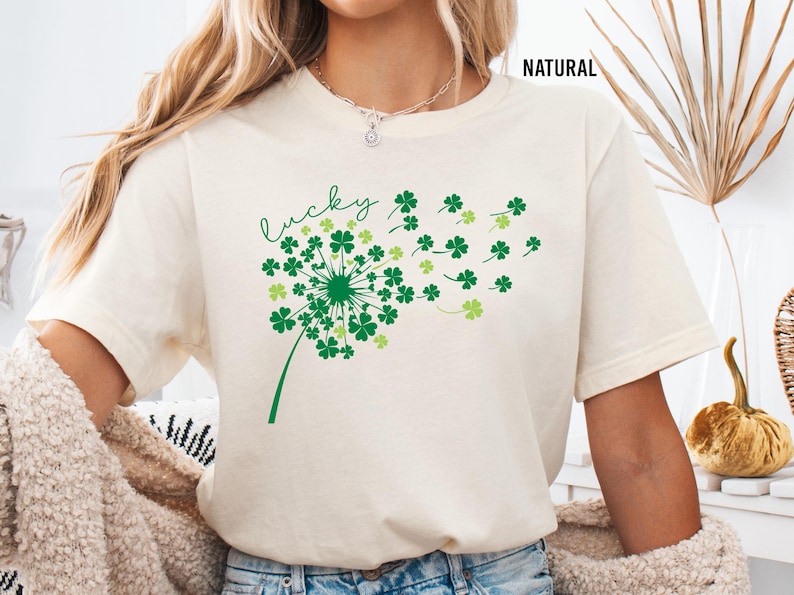 Dandelion St Patrick's Day Shirt, Dandelion Shamrock Shirt, St Patrick's Day Gift Shirt, Irish Day Shirt, Shamrock Clovers Flying Shirt