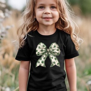 Coquette St Patrick's Day Bow Kids Shirt, St Patrick's Day Kids Shirt, Lucky Kids Shirt, St Patrick's Gift, Shamrock Irish Youth Toddler Tee