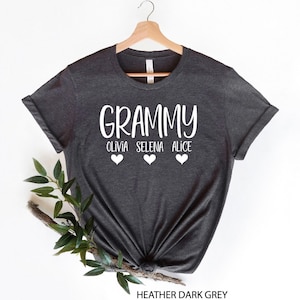 Grammy T-shirt, Custom Grammy Shirt, Grandma Shirt With Grandchild Names, Mother&#39;s Day Shirt, Personalized Mimi Shirt, New Grandma Apparel