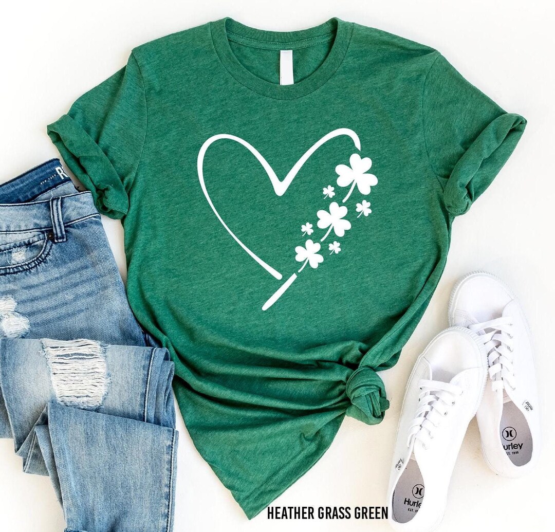 Saint Patrick's Day Heart Shirt, St Patrick Day Shirt, Shamrock Shirt ...