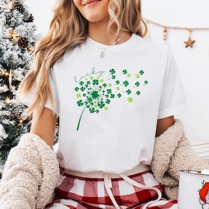 Dandelion St Patrick's Day Shirt, Dandelion Shamrock Shirt, St Patrick's Day Gift Shirt, Irish Day Shirt, Shamrock Clovers Flying Shirt