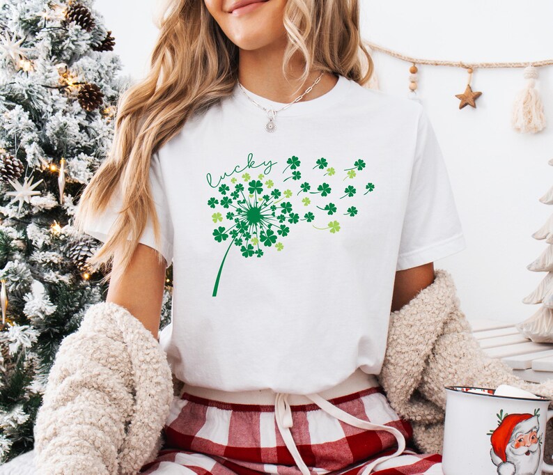 Dandelion St Patrick's Day Shirt, Dandelion Shamrock Shirt, St Patrick's Day Gift Shirt, Irish Day Shirt, Shamrock Clovers Flying Shirt