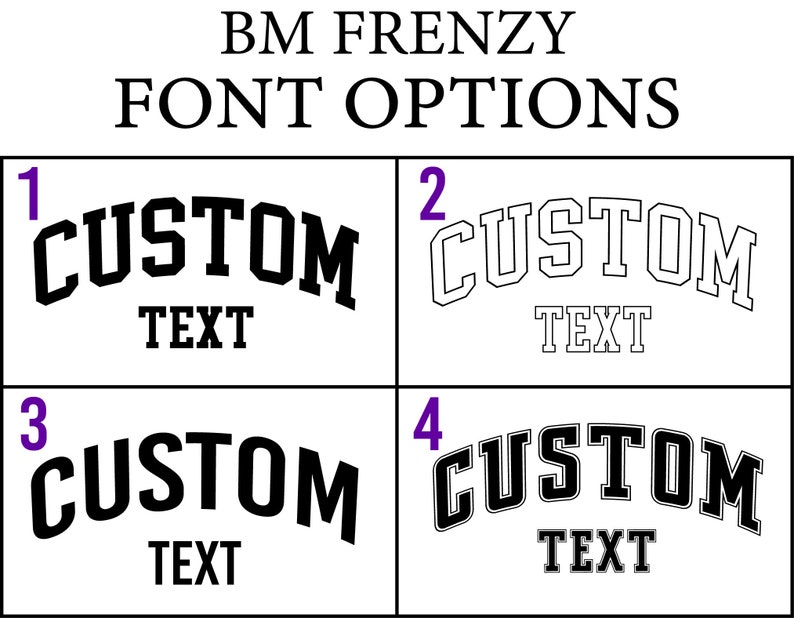 a set of four different font styles