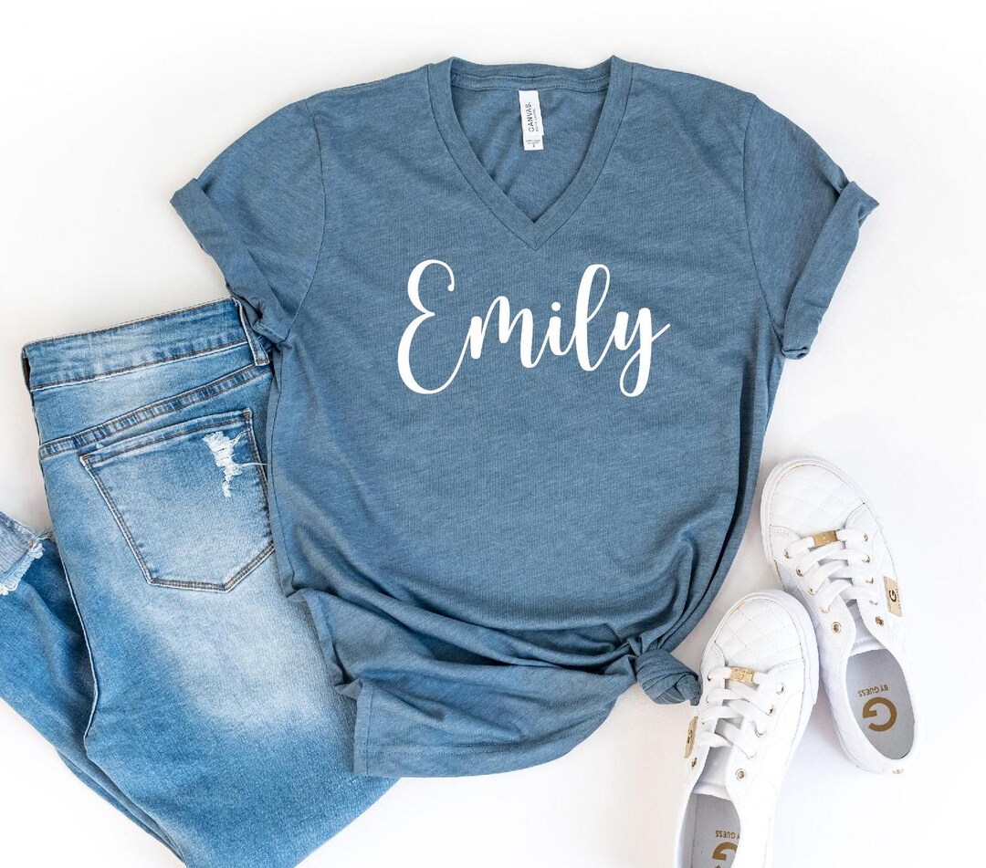 Custom V Neck Shirt, Personalized V-neck Shirts, Custom Shirt, Add Your ...