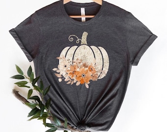 Floral Pumpkin Shirt, Fall Shirt, Halloween Shirt, Fall Gifts, Thanksgiving Shirt, Autumn Shirt, Halloween Pumpkin Shirt, Fall Pumpkin Shirt