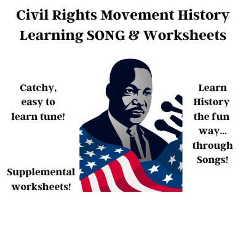 Civil Rights Movement History Learning SONG & Worksheets - Etsy