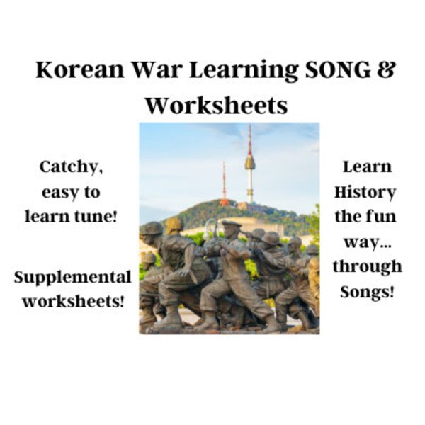 Korean War History Learning SONG & Worksheets
