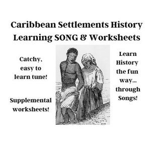 Caribbean Settlements History Learning SONG & Worksheets