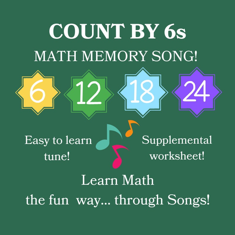 6s Math Count by Sixes Math Memory SONG & Worksheet - Etsy UK
