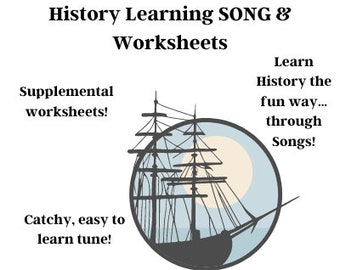 Columbus, Vespucci, Magellan History Learning SONG & Worksheets