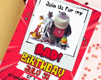 Bad Guys Birthday Invitation Template