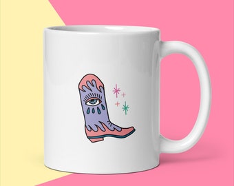 Howdy Cowboy Boot Mug