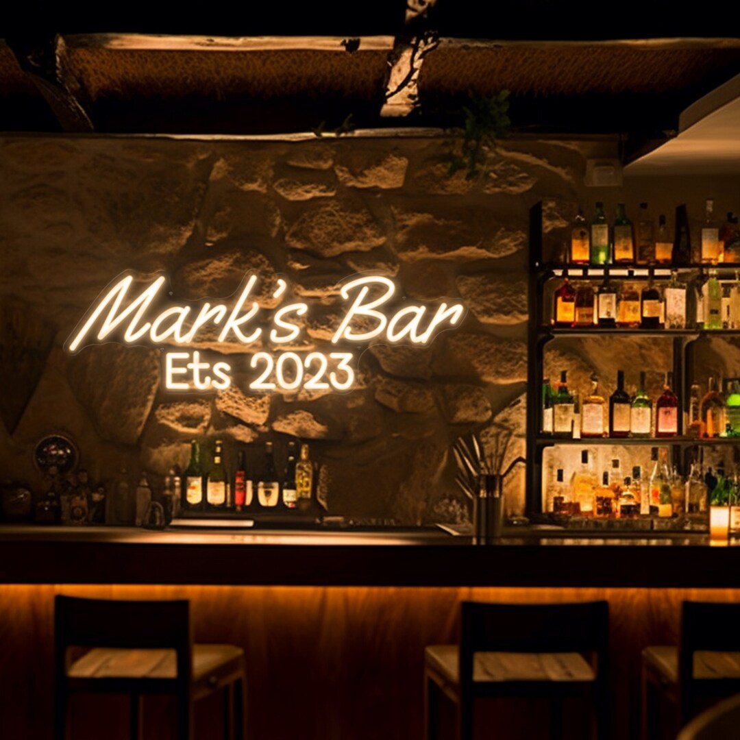 Custom Neon Sign Battery Operated Neon Neon Bar Sign Custom Etsy