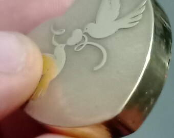Heart Ingot with Doves in Love – Hand-Forged Nordic Gold – Recycled