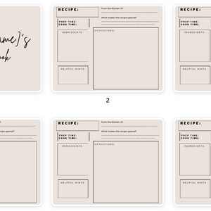 Digital Recipe Book - Fully Editable!