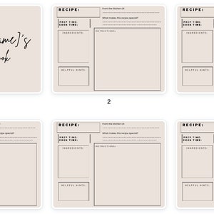 Digital Recipe Book - Fully Editable!