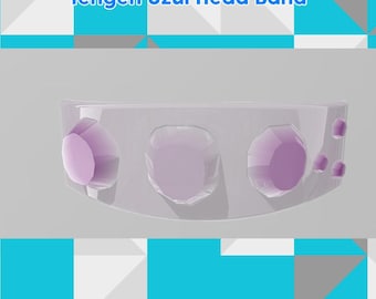 Puede incluir: Una diadema de plástico blanco con tres gemas moradas de forma geométrica. La diadema está diseñada para parecerse al tocado que lleva el personaje Tengen Uzui del anime Demon Slayer.